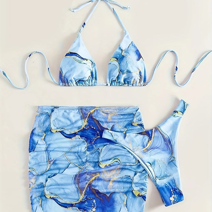 Women’s Triangle Bikini with Fashionable Wrap Skirt Mune Fashion