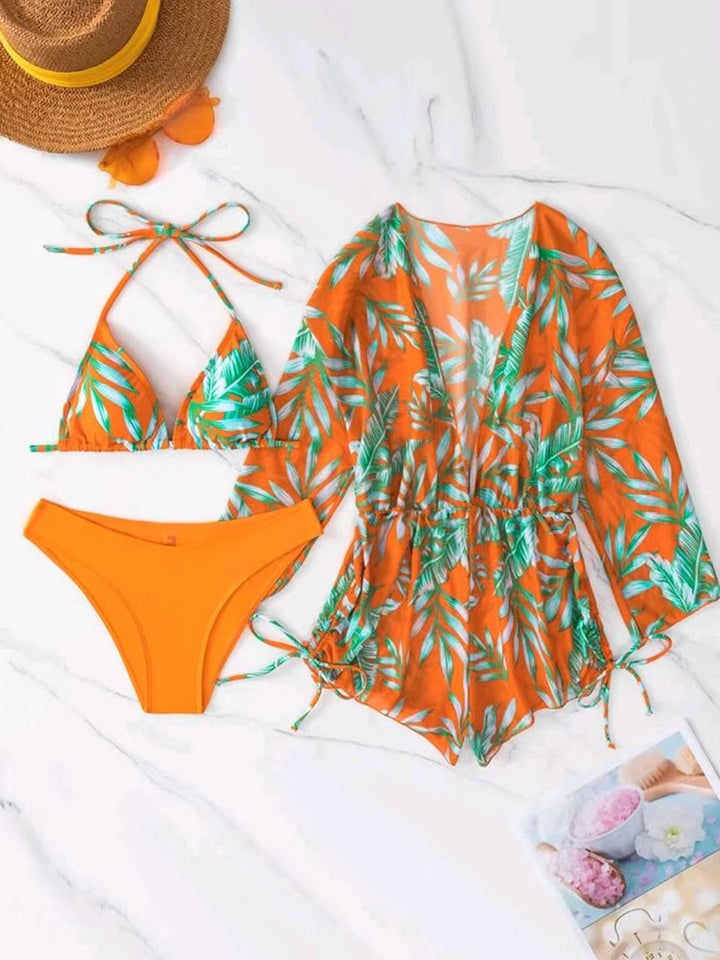 Women's beach outfit set with combined bikini and casual kaftan Mune Fashion