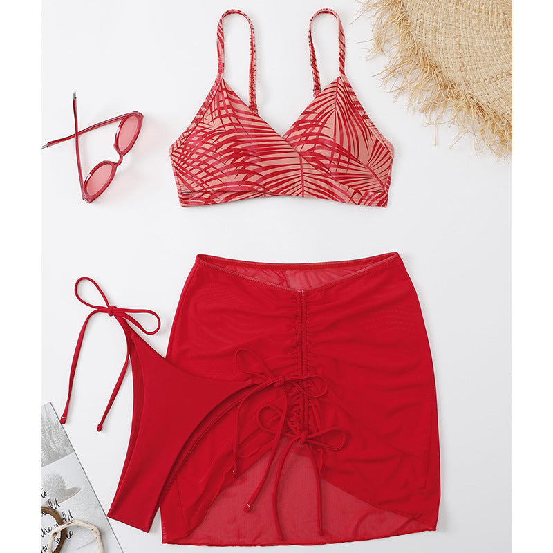 Women’s Bikini Set with playful wrap skirt and sophisticated lacing details Mune Fashion