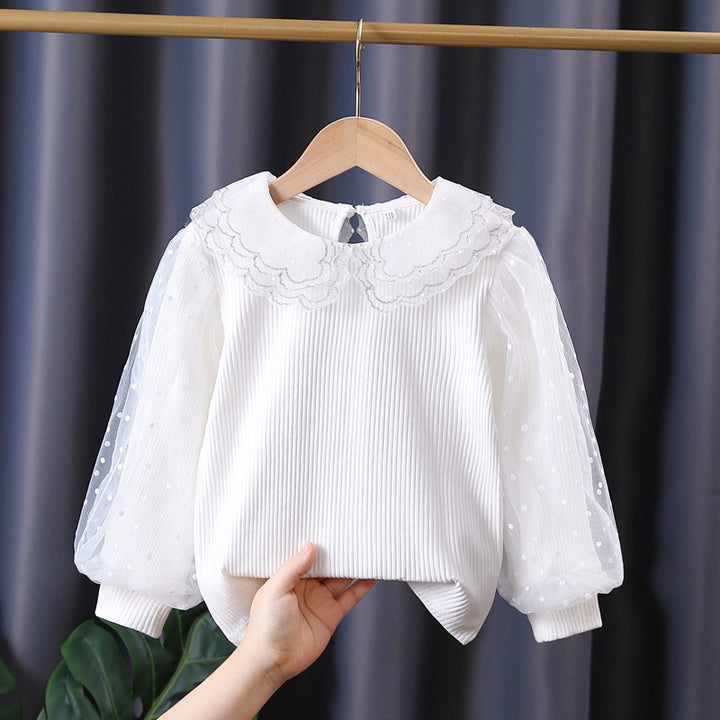 Women's cozy sweatshirt with transparent puff sleeves Mune Fashion