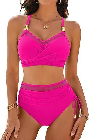 Women High-Quality Bikini Set with Transparent Accents and Fashionable Wrap Design Mune Fashion