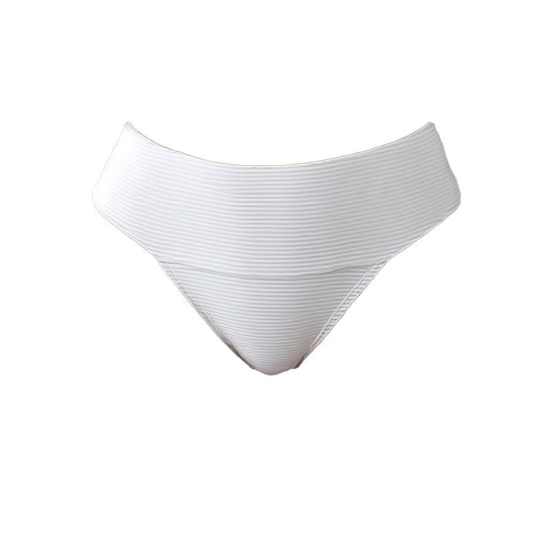 Women's High-Waisted Bikini Bottom with Fine Stripes Mune Fashion
