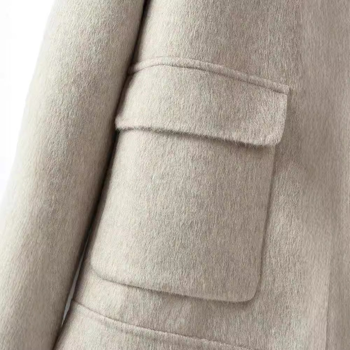 Men's wool blend transitional jacket with stand collar, zipper and flap pockets Mune Fashion