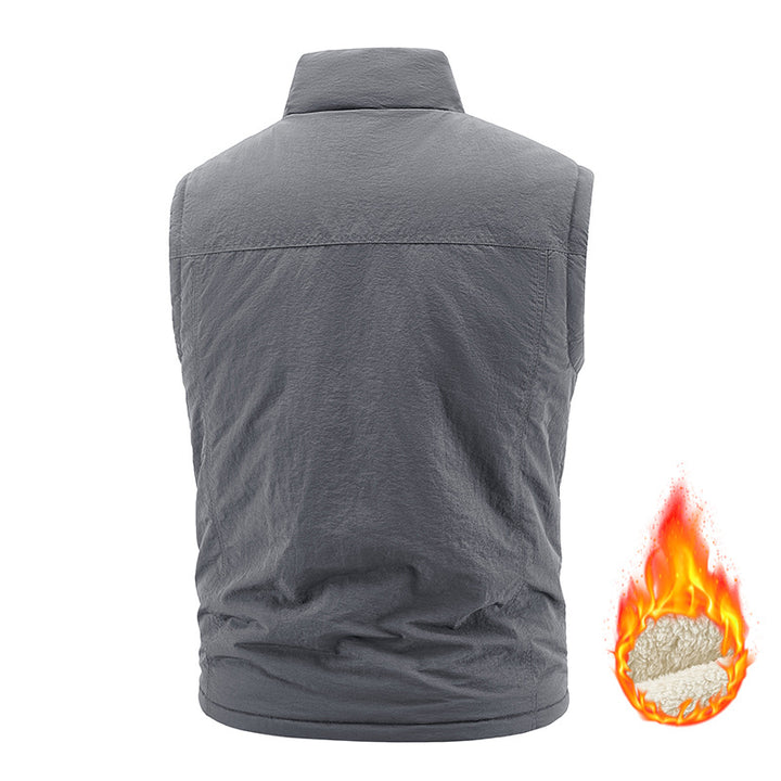 Men's thermo quilted vest with Sherpa lining, high collar and zipper Mune Fashion