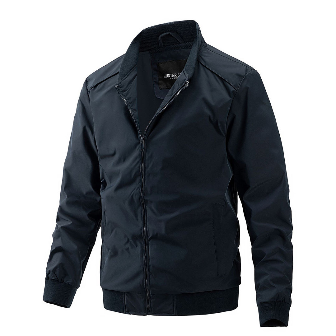 Men's bomber jacket with ribbed hem and windproof water-repellent outer material Mune Fashion