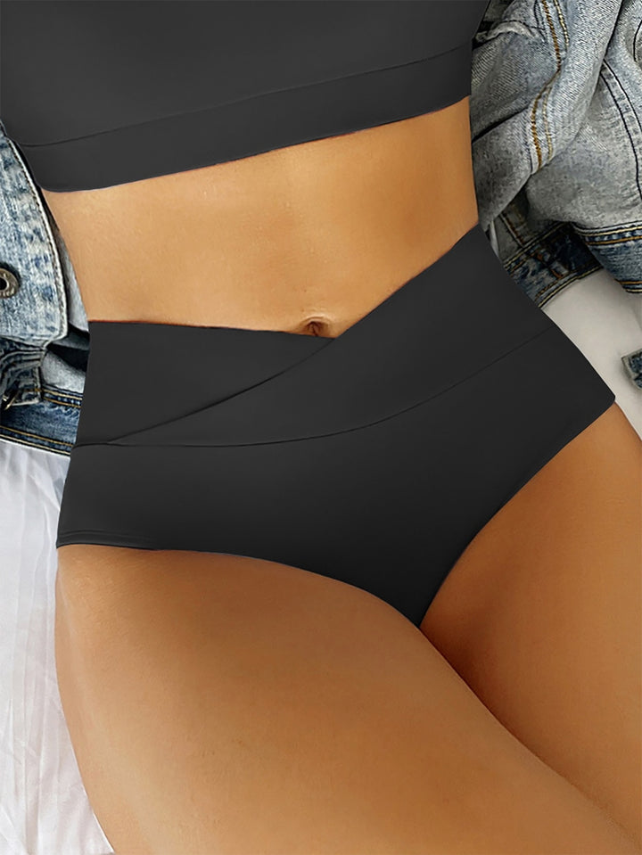 Women's High-Waisted Swim Shorts with Ruching Mune Fashion