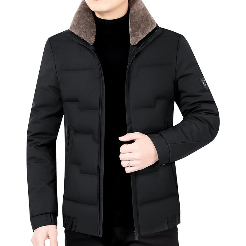 Men's Slim-Fit Padded Transitional Jacket with Soft Lined Stand Collar and Concealed Zipper Mune Fashion