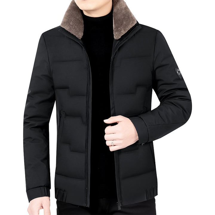 Men's Slim-Fit Padded Transitional Jacket with Soft Lined Stand Collar and Concealed Zipper Mune Fashion