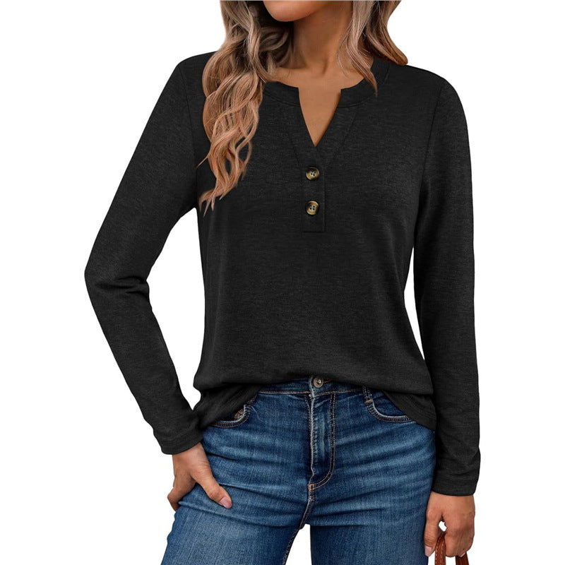 Women's Long Sleeve Shirt with Button Details Mune