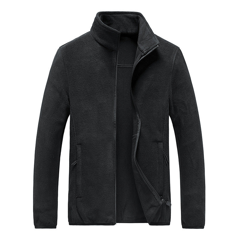 Men's fleece jacket with full zip, stand-up collar, and practical zip pockets Mune Fashion