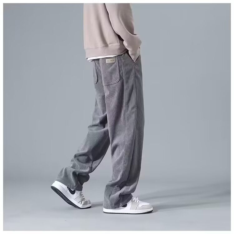 Men's Casual Corduroy Jogging Pants with Comfort Waistband Mune Fashion