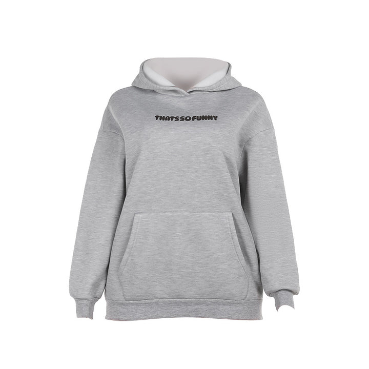 Damen Oversize-Kapuzenpullover mit Kängurutasche und Statement-Schriftzug Mune Fashion
