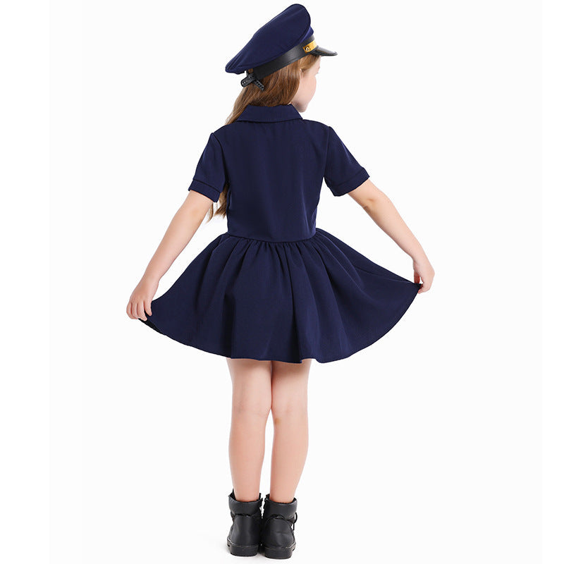 Girl pilot dress with stylish cut and detailed accessories Mune Fashion