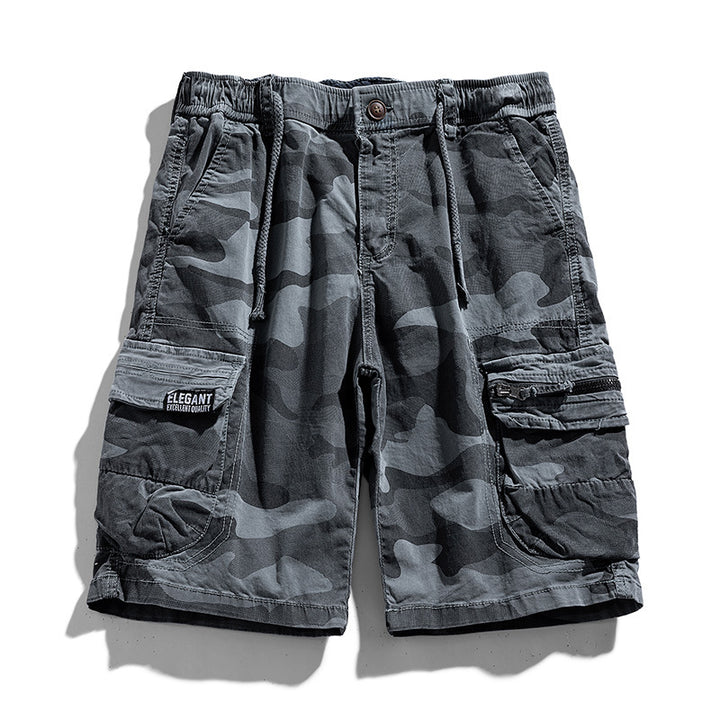 Herren Camouflage-Cargo-Shorts mit elastischem Tunnelzugbund und Multifachtaschen Mune Fashion