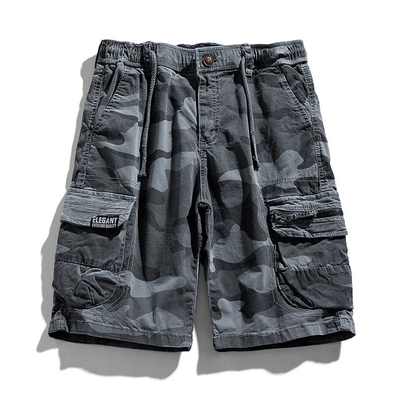 Herren Camouflage-Cargo-Shorts mit elastischem Tunnelzugbund und Multifachtaschen Mune Fashion