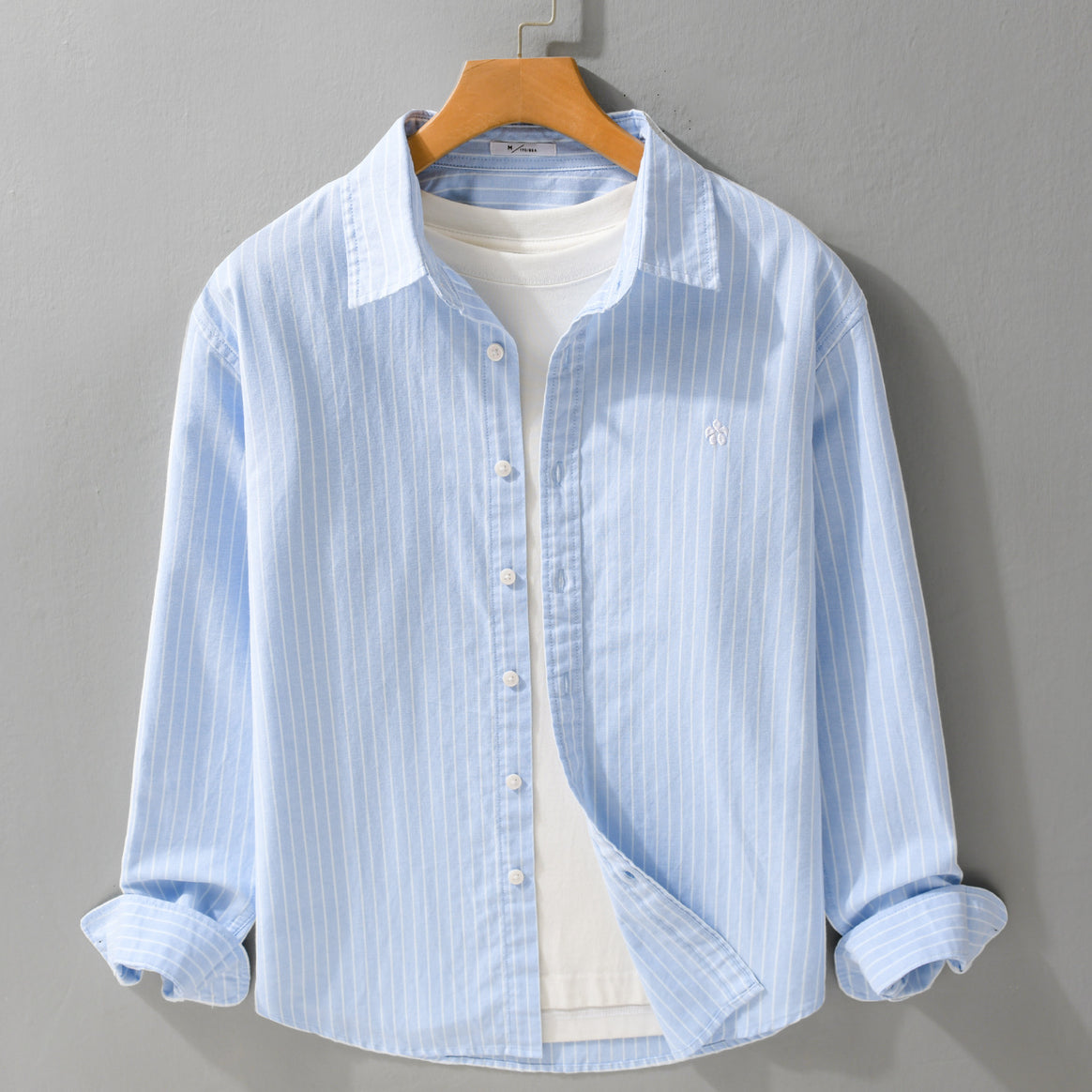 Men Striped Layering Shirt made of fine Oxford cotton fabric with a relaxed fit Mune Fashion