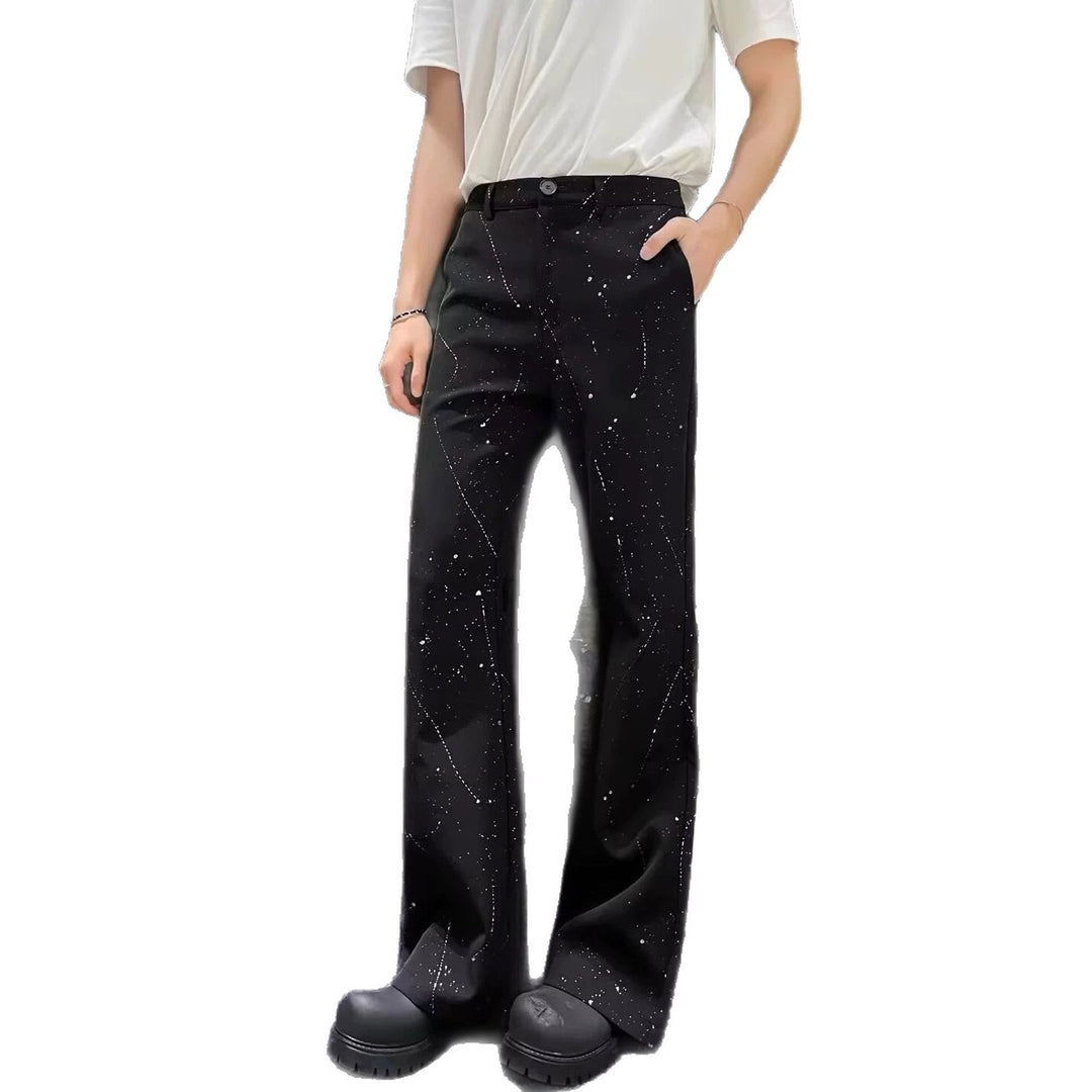 Men's Wide-Cut Jeans with Abstract Pattern Mune Fashion