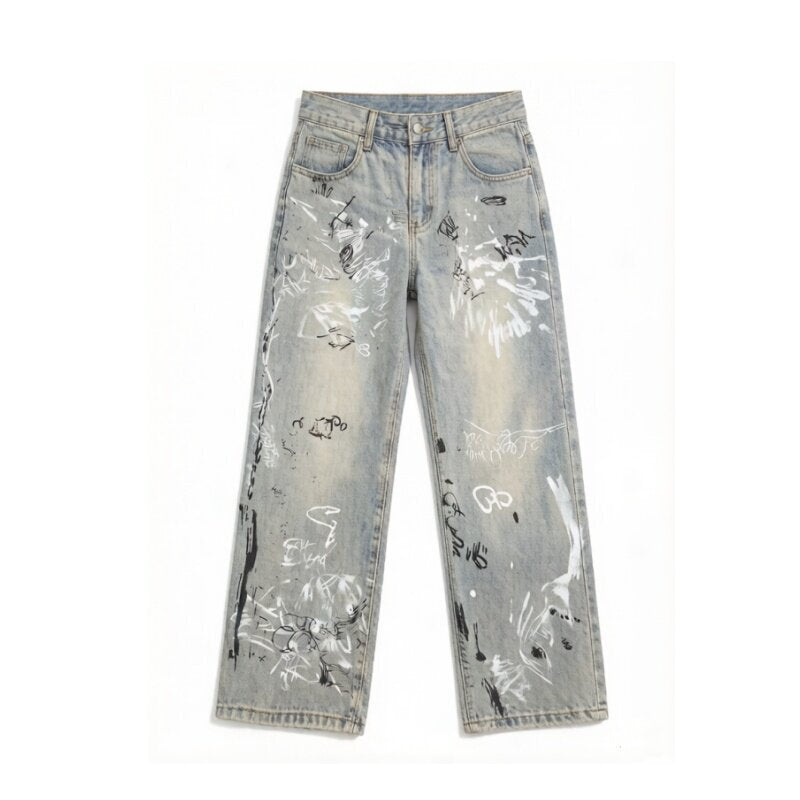 Women's Stylish Oversized Jeans with Graphic Print Mune Fashion