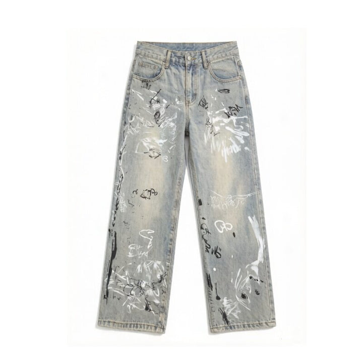Women's Stylish Oversized Jeans with Graphic Print Mune Fashion