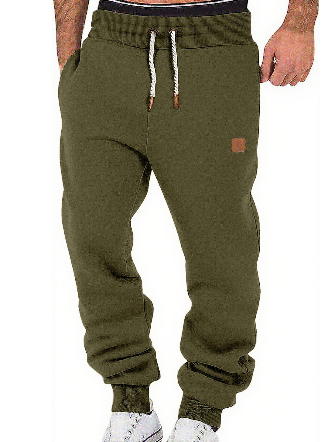 Men's Relax-Fit Fleece Jogging Pants with Cuffs and Drawstring Mune Fashion