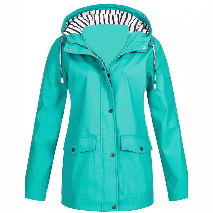 Women's waterproof parka with hood, drawstring and patch pockets Mune Fashion