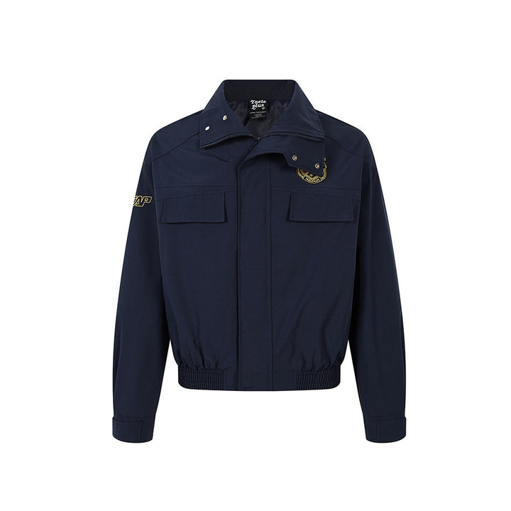 Men's short bomber-style jacket with elastic hem and breast flaps Mune Fashion