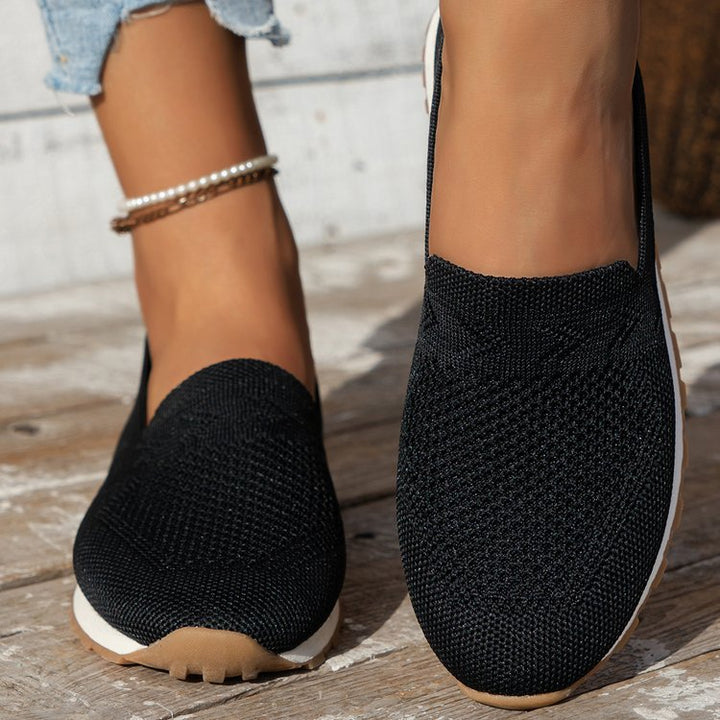Women Breathable Knit Slippers with Memory Footbed and Non-Slip Sole Mune Fashion