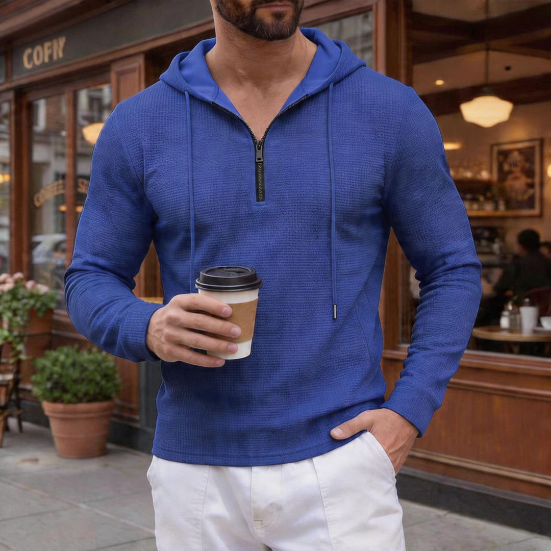 Men's textured half-zip hoodie in Slim Fit Mune Fashion