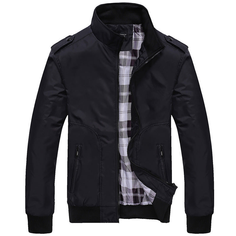 Men's Fashionable Transitional Jacket with High Collar Mune Fashion