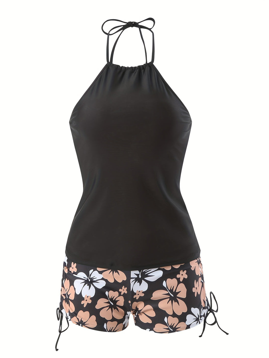 Women's Tankini Set with Casual Top and High-Waisted Shorts Mune Fashion