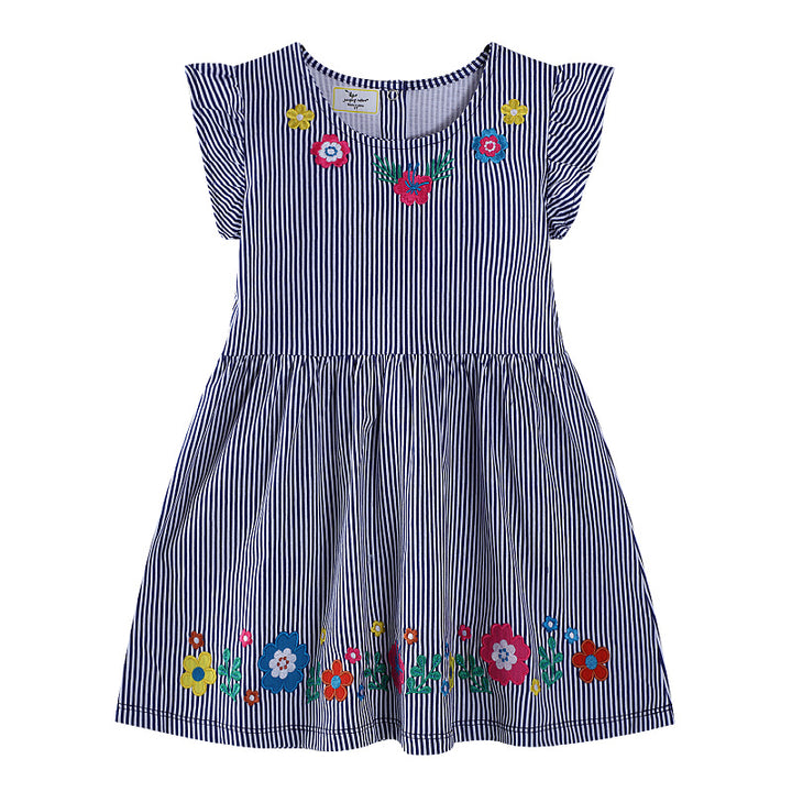 Girls Flower Embroidery Summer Dress Mune Fashion