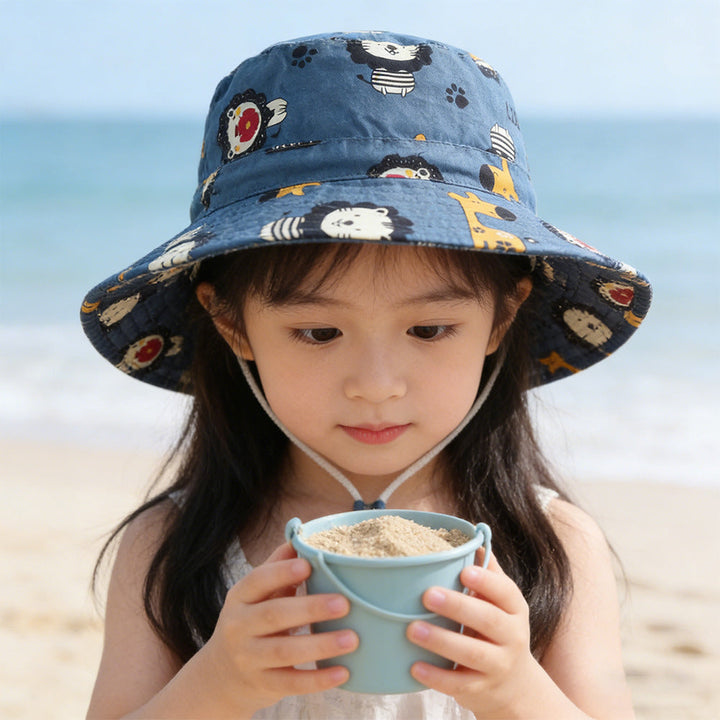Unisex nan sun hat for children with adjustable chin strap, wide brim and high UV protection Mune Fashion