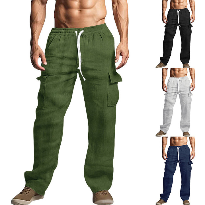 Men's cargo-style cord pants with drawstring and patch pockets Mune Fashion