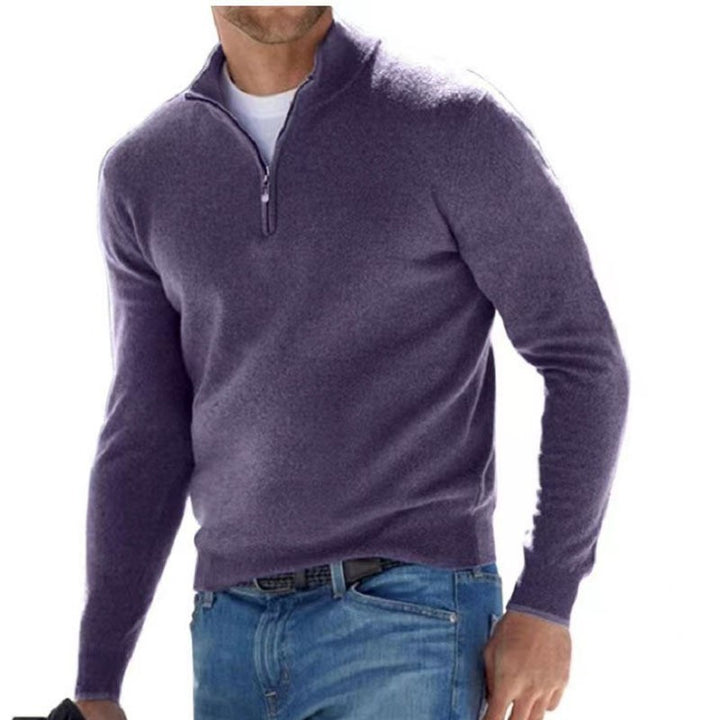 Women's lightweight sweatshirt pullover with half zipper Mune Fashion