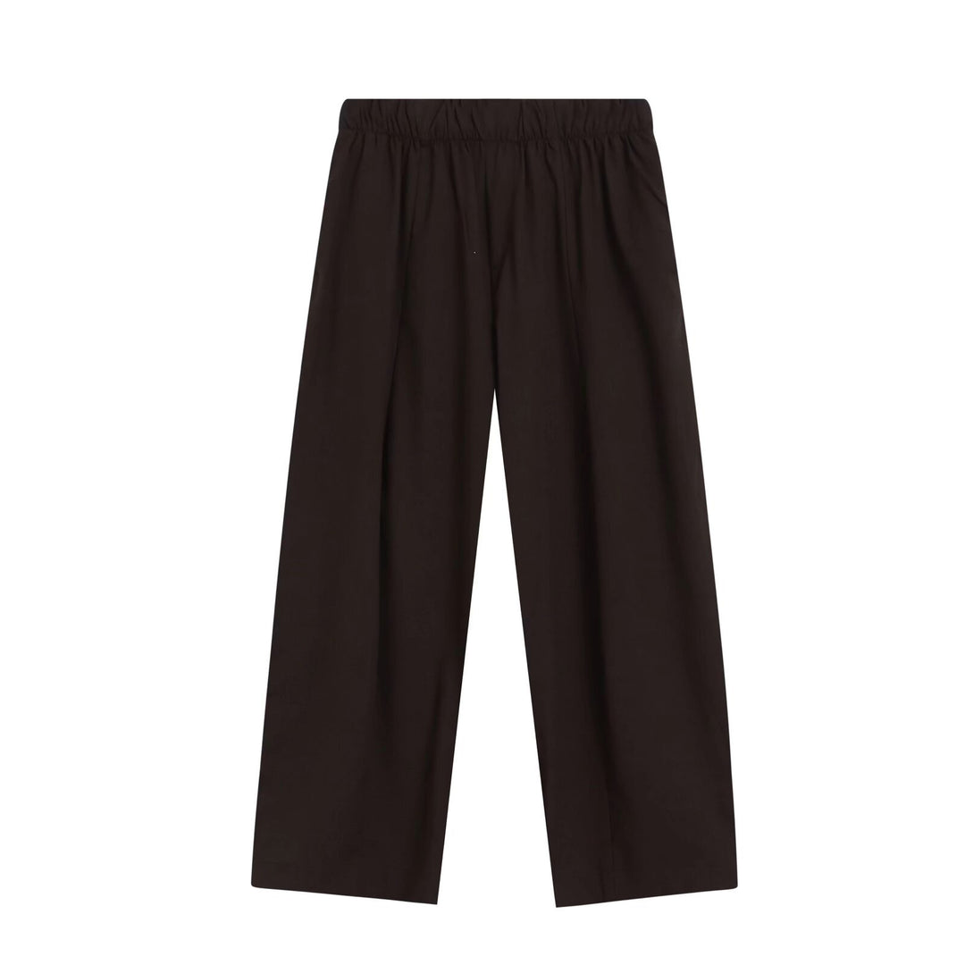 Women's Wide Culotte Pants with Elastic Waist and Straight Hem Mune Fashion
