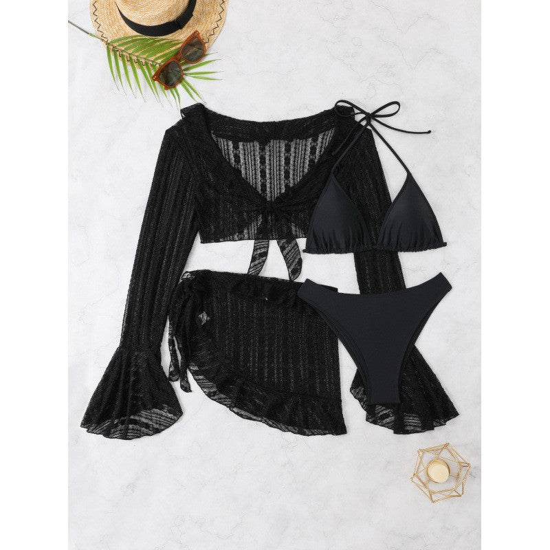 Women's bikini set with transparent cover-up and sophisticated details Mune Fashion