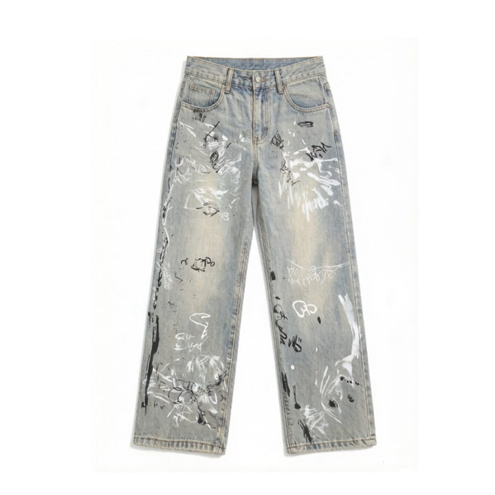 Women's Fashionable Graffiti Jeans Mune Fashion