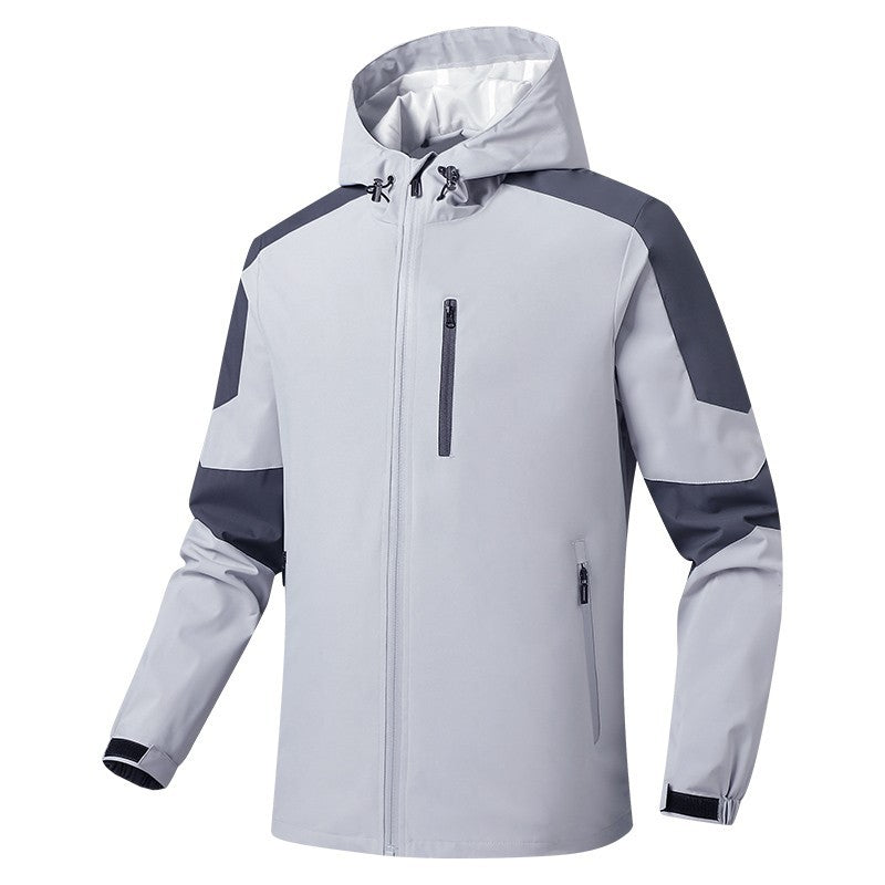 Men's Breathable Softshell-Hardshell Hybrid Jacket with Hood and Waterproof Zipper Pockets Mune Fashion