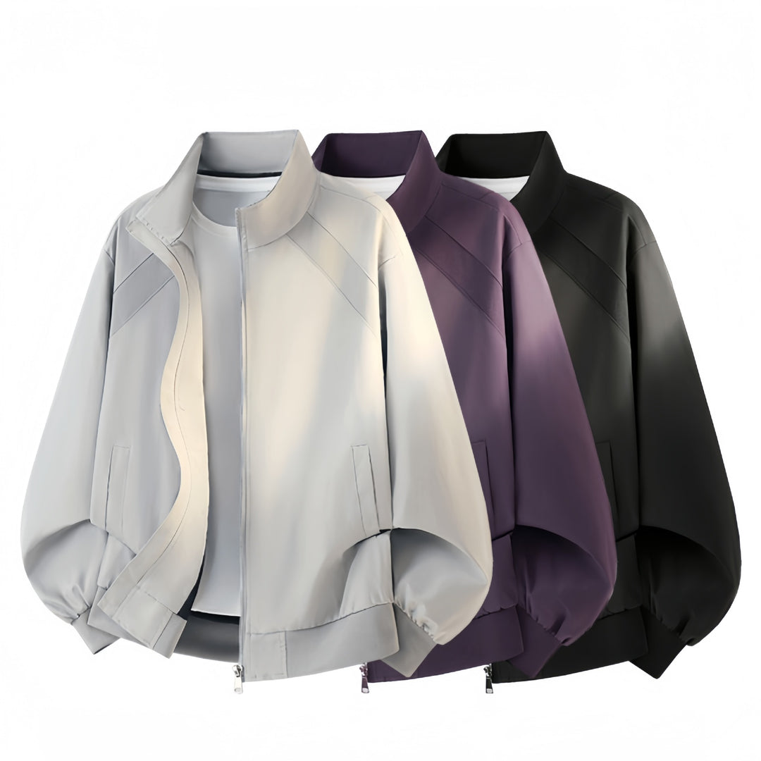 Men's Urban Oversized Bomber with technical seams, high stand collar and rounded hem Mune Fashion