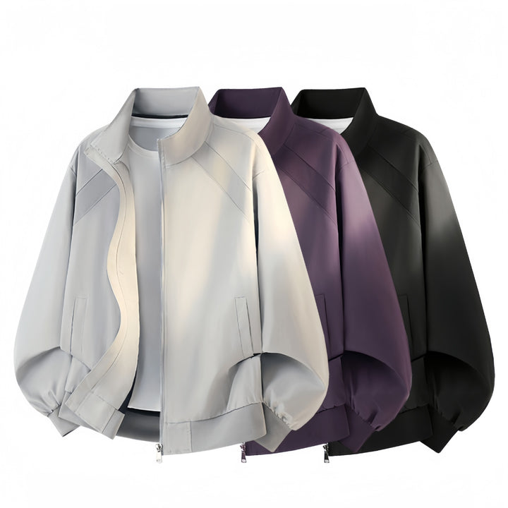 Men's Urban Oversized Bomber with technical seams, high stand collar and rounded hem Mune Fashion