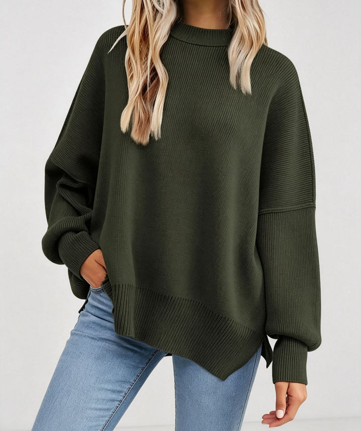 Women's Kastiger Fine Knit Sweater with Asymmetric Shark Hem Mune Fashion