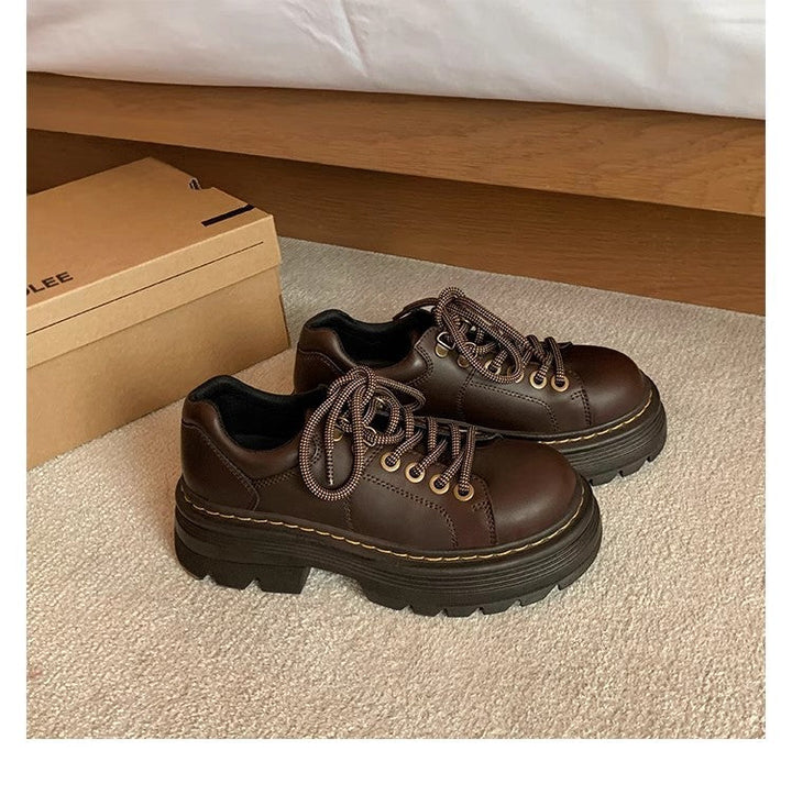 Ladies Chunky Lace-Up Shoes with Non-Slip Profile Sole and Stylish Design Mune Fashion