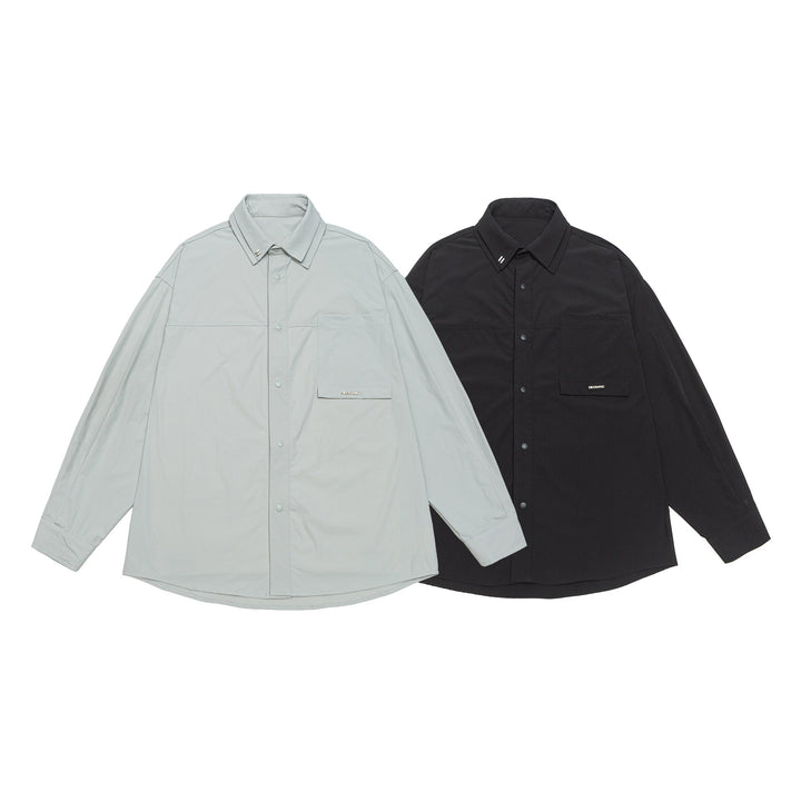 Unisex Oversize Shirt Jacket with Snap Button Front and Patch Chest Pocket Mune Fashion
