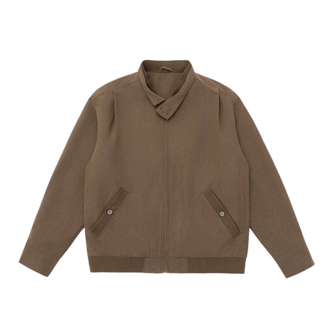 Men's Padded Jacket in Cord Look with Stand-Up Collar and Flap Pockets Mune Fashion