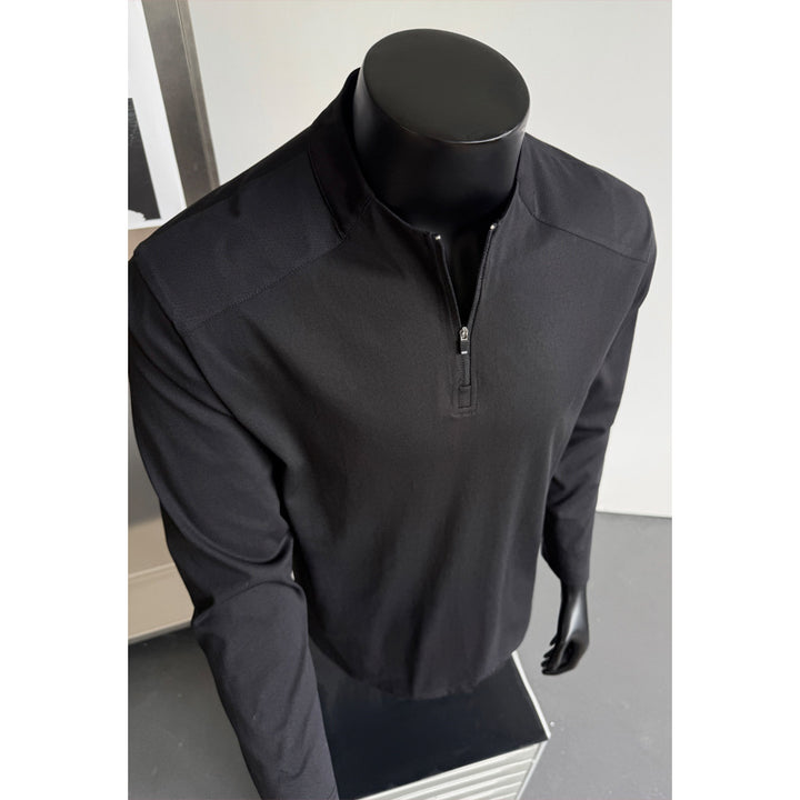 Men's sporty long sleeve top with stand-up collar and zipper Mune Fashion