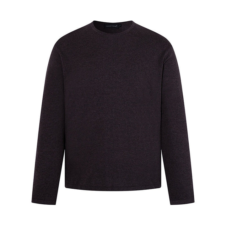 Men's fine knit sweater with round neck and straight cut Mune Fashion