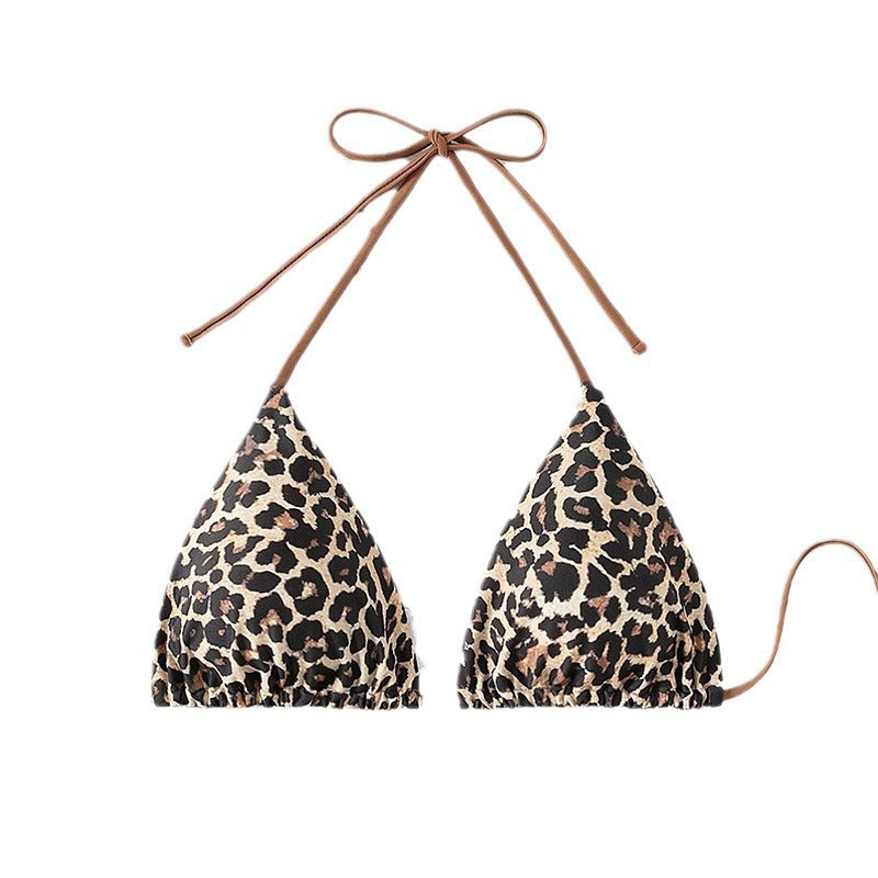Ladies triangle bikini top with animal print Mune Fashion