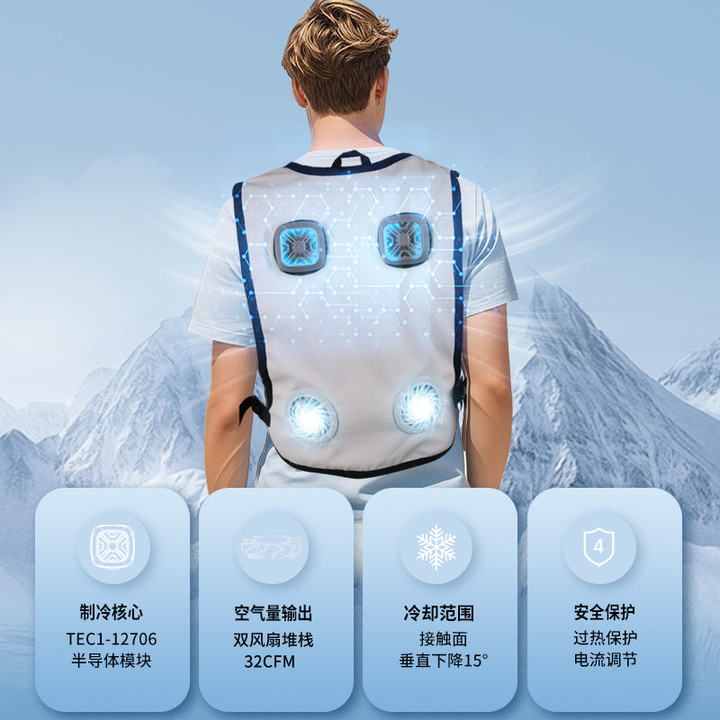 Unisex nan ultra-light ventilation vest with multi-vent system, mesh straps and battery compartment Mune Fashion