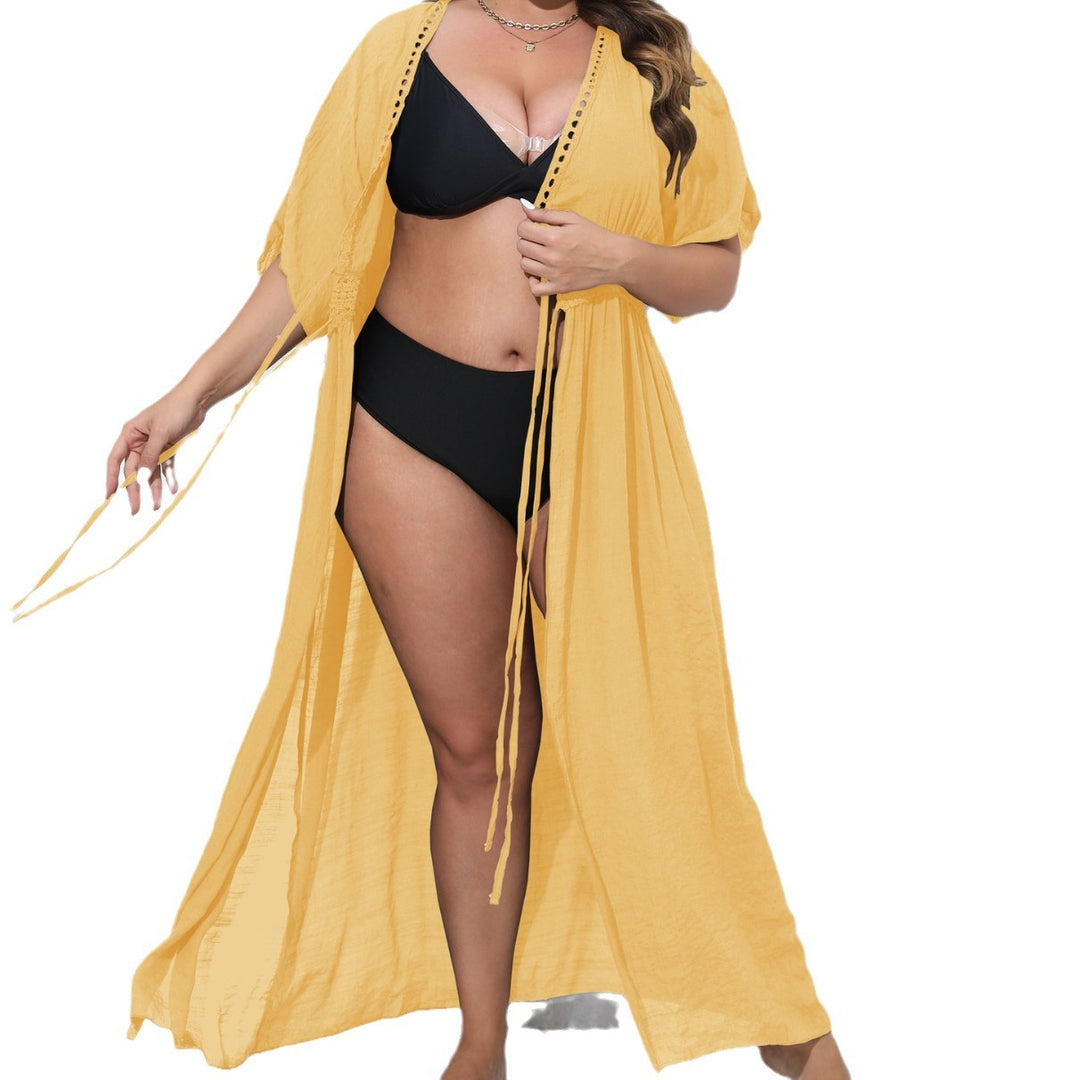 Women's airy beach kimono with crochet decorations Mune Fashion