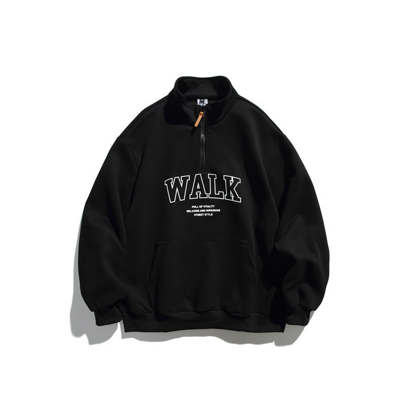 Unisex Oversize-Fleece-Halfzip-Sweatshirt with Stand-Up Collar and Kangaroo Pocket Mune Fashion